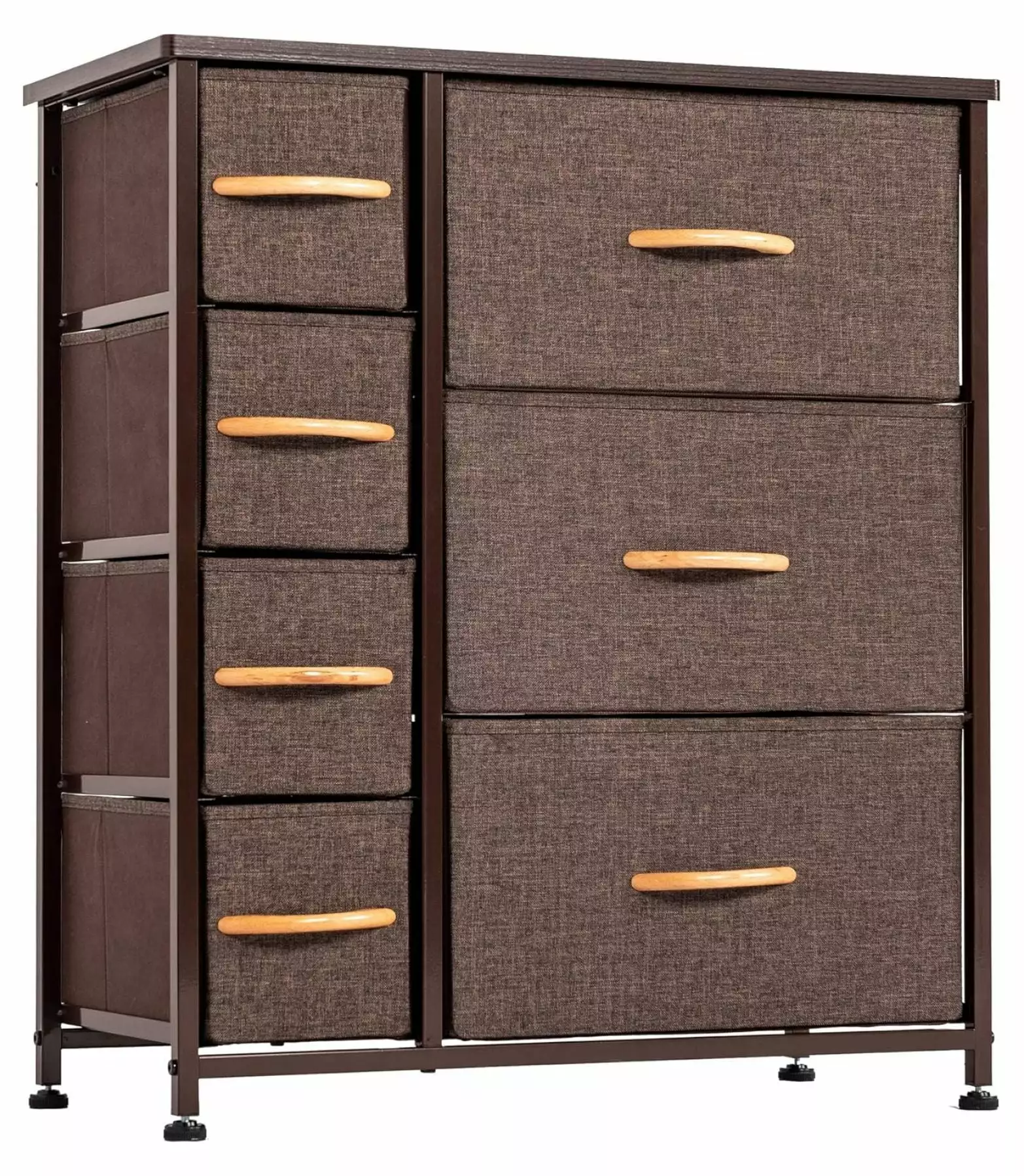 HeSLehs 7-Drawer Dresser Storage Tower Fabric Storage Chest Arranger Unit Bedroom Tall Dresser Sturdy Steel Frame