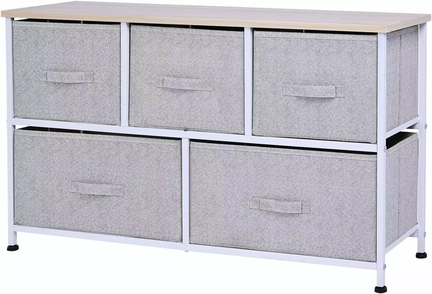 40 L 5 Drawer Horizontal Storage Cube Dresser Unit Bedroom Arranger Livingroom Shelf Tower Fabric Bins HEVAVW