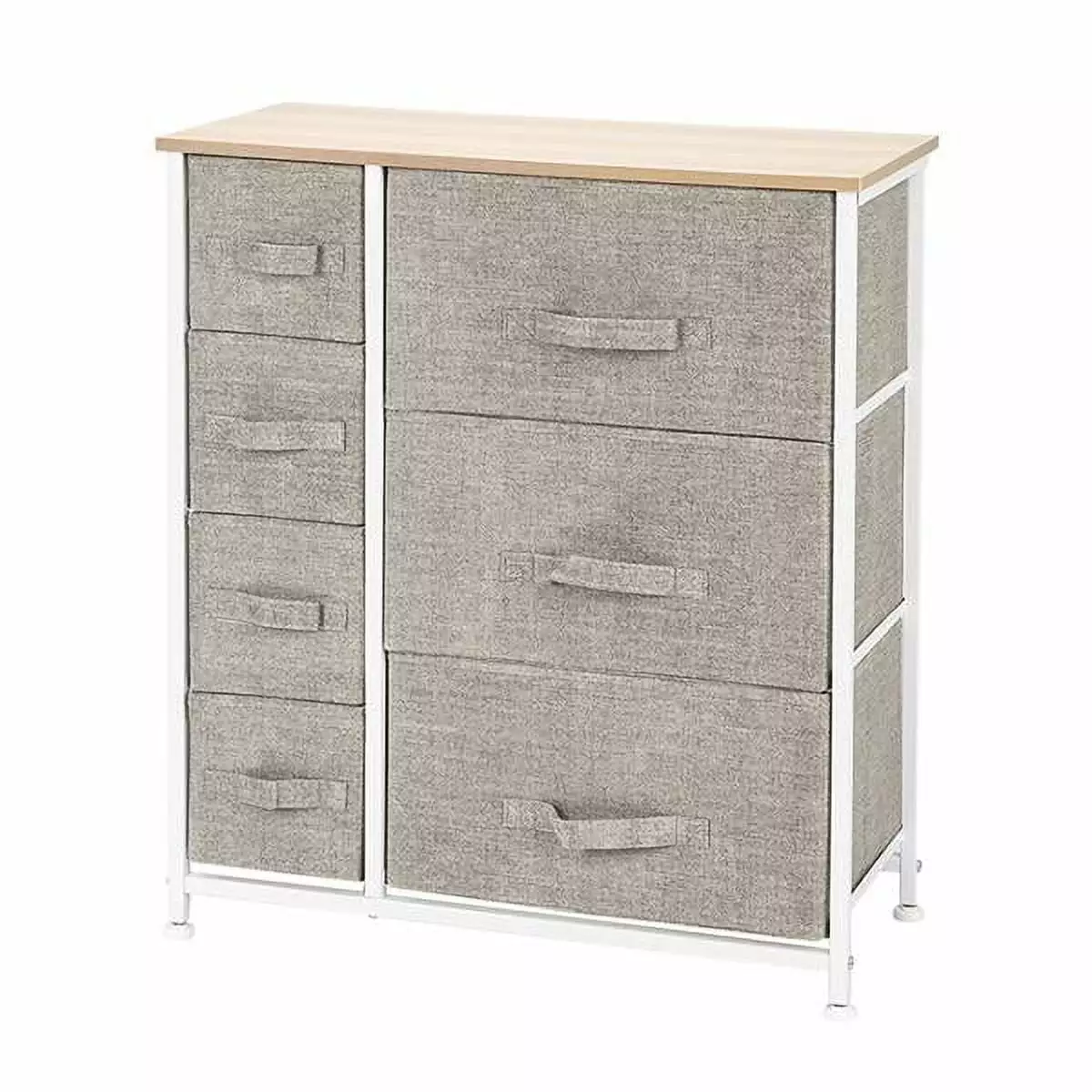 HLONK 7-Drawer Dresser Storage Tower Bedroom Hallway Closet Office Steel Frame Wood Top Linen