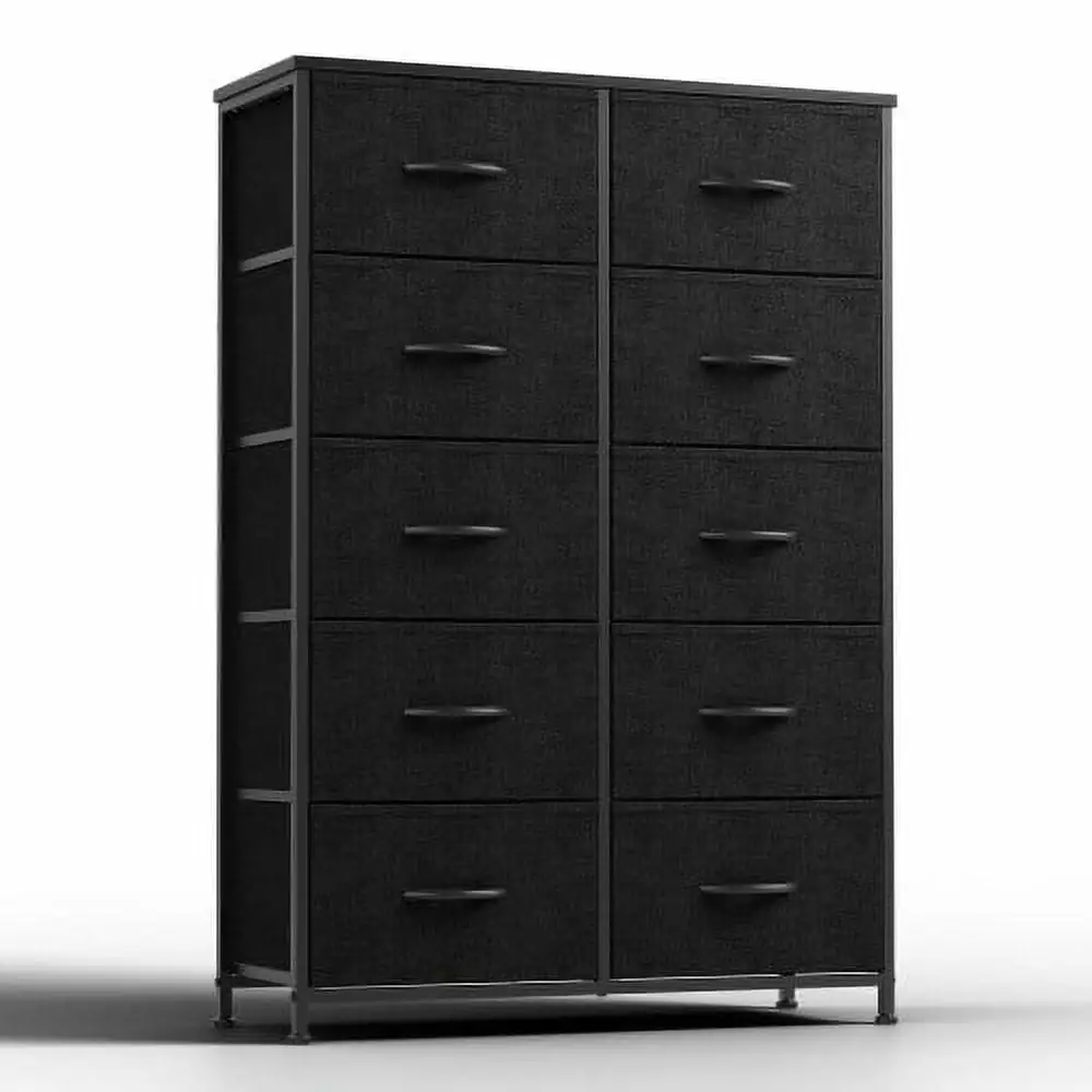 10-Drawer Fabric Dresser Bedroom Storage Sturdy Metal Frame Hypeshops
