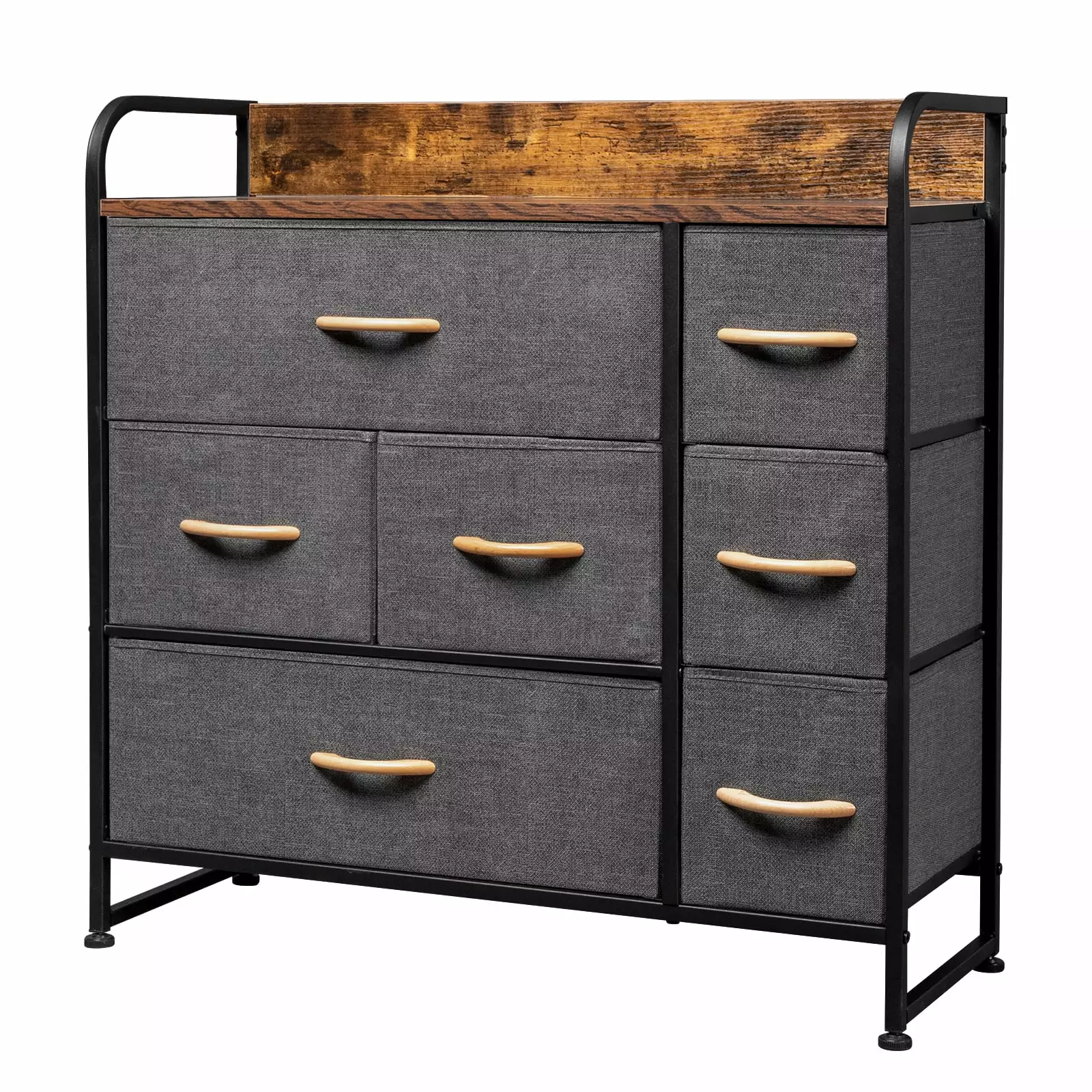 Ktaxon 7-Drawer Dresser Wood Top - Closet Storage Tower Arranger Unit Bedroom Living Room
