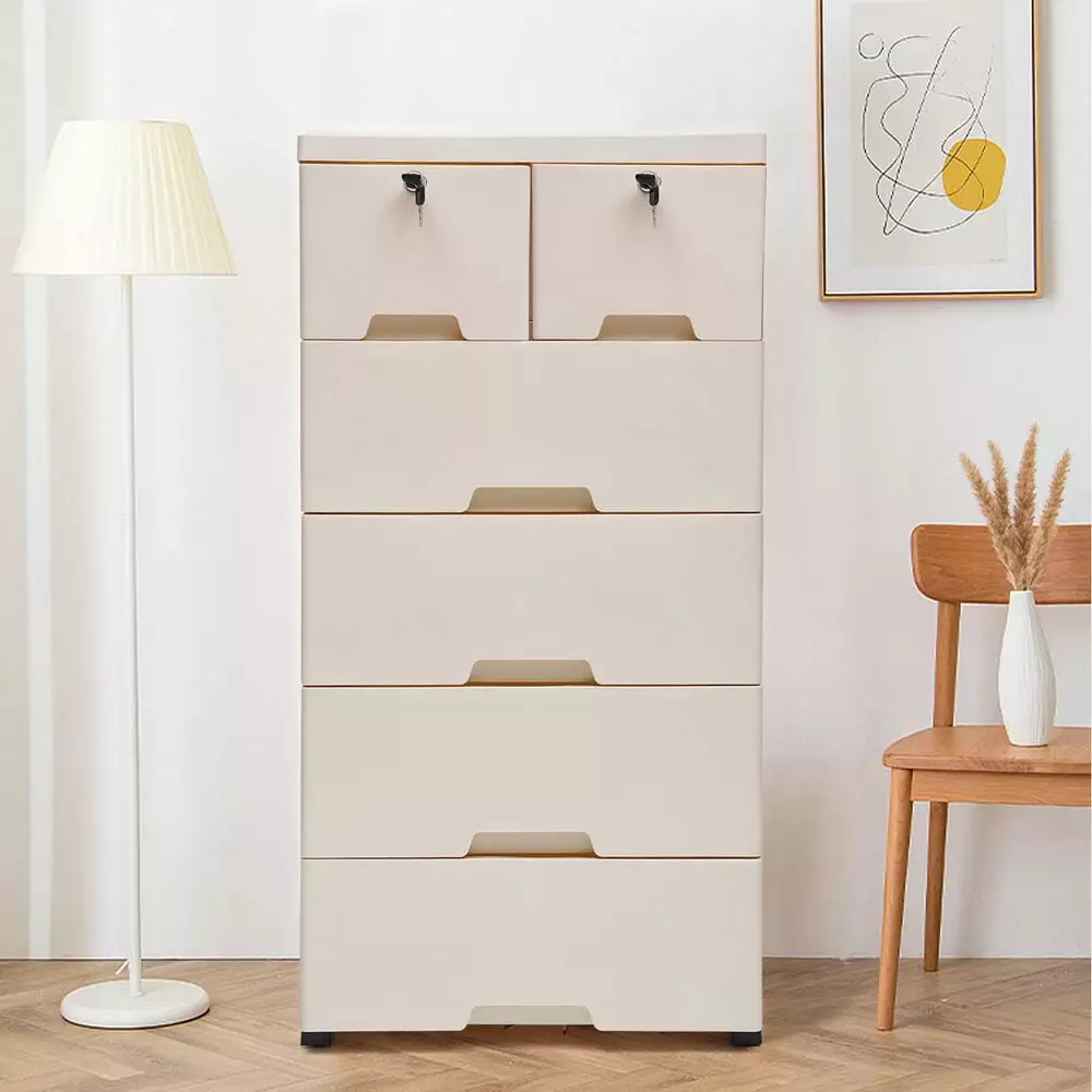 White Bedroom 6-Drawer Dresser Storage Arranger Chest Tower Closet Nightstand LilyLus