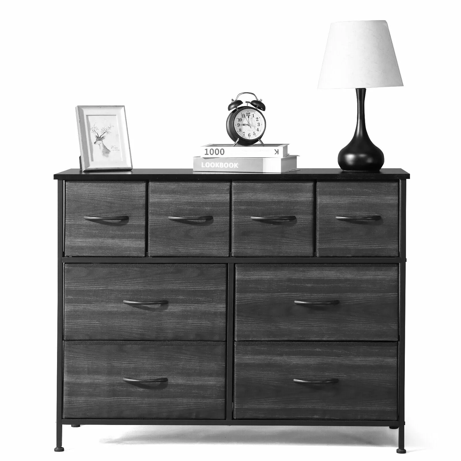 Dresser Bedroom Storage 8 Chest Drawers TV Stand Fabric Storage Tower NOBRAND