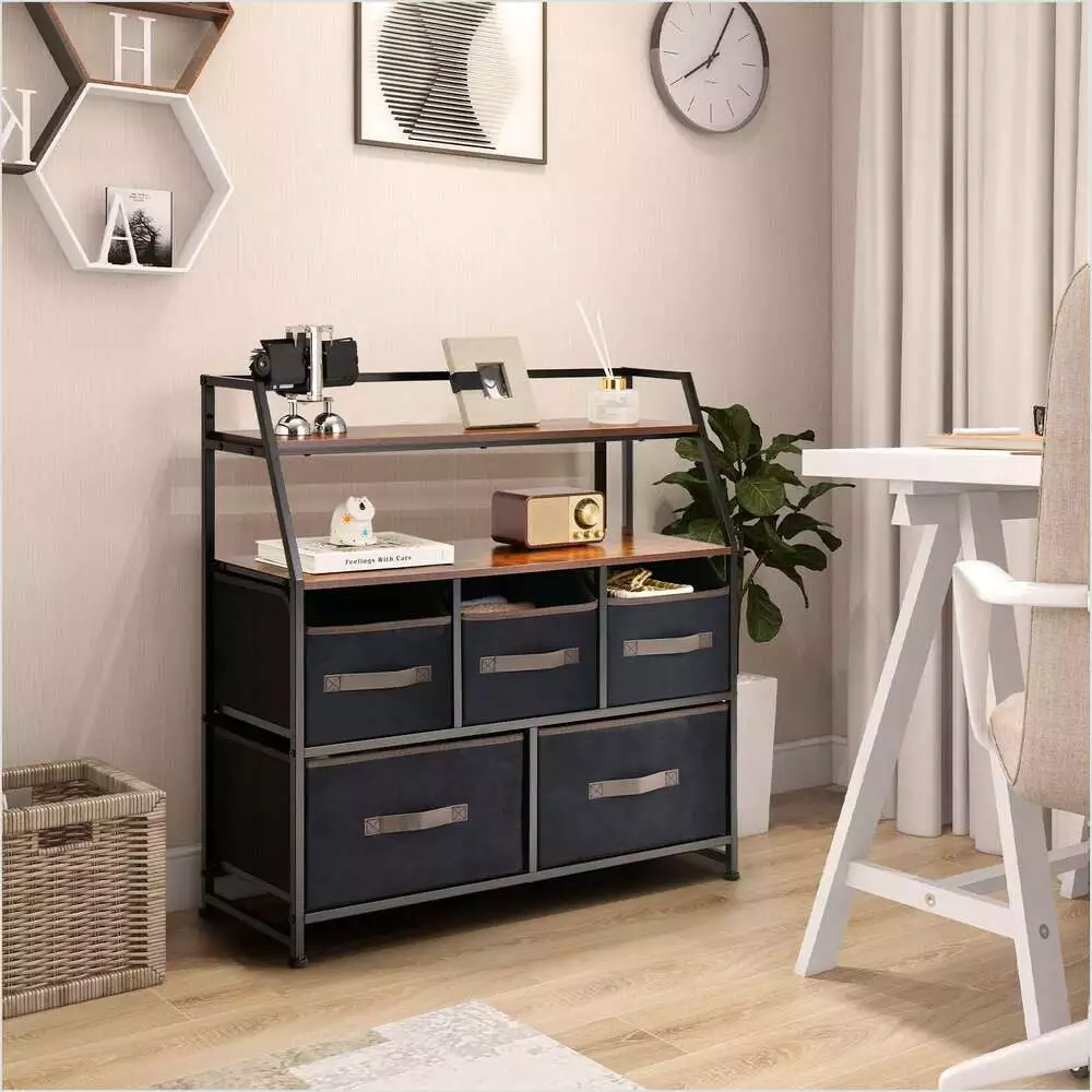 Dresser Cabinet 5 Removable Foldable Drawers Storage Organization Rerishom