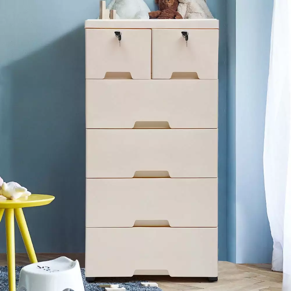 Bedroom 6-Drawer Dresser Storage Arranger Chest Tower Closet Nightstand White RoseChic