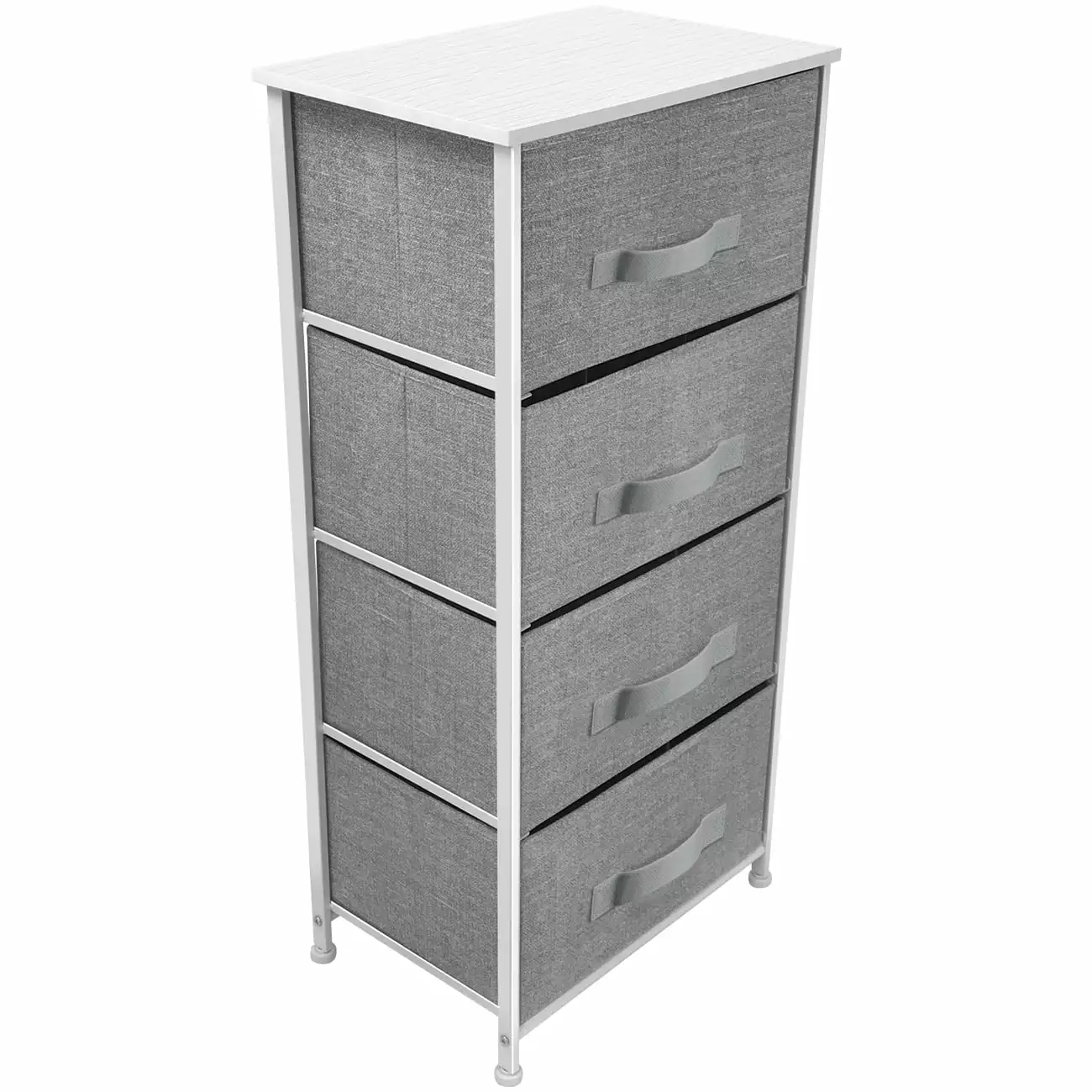 4-Drawer Chest Dresser White Finish Bedroom Storage Sorbus