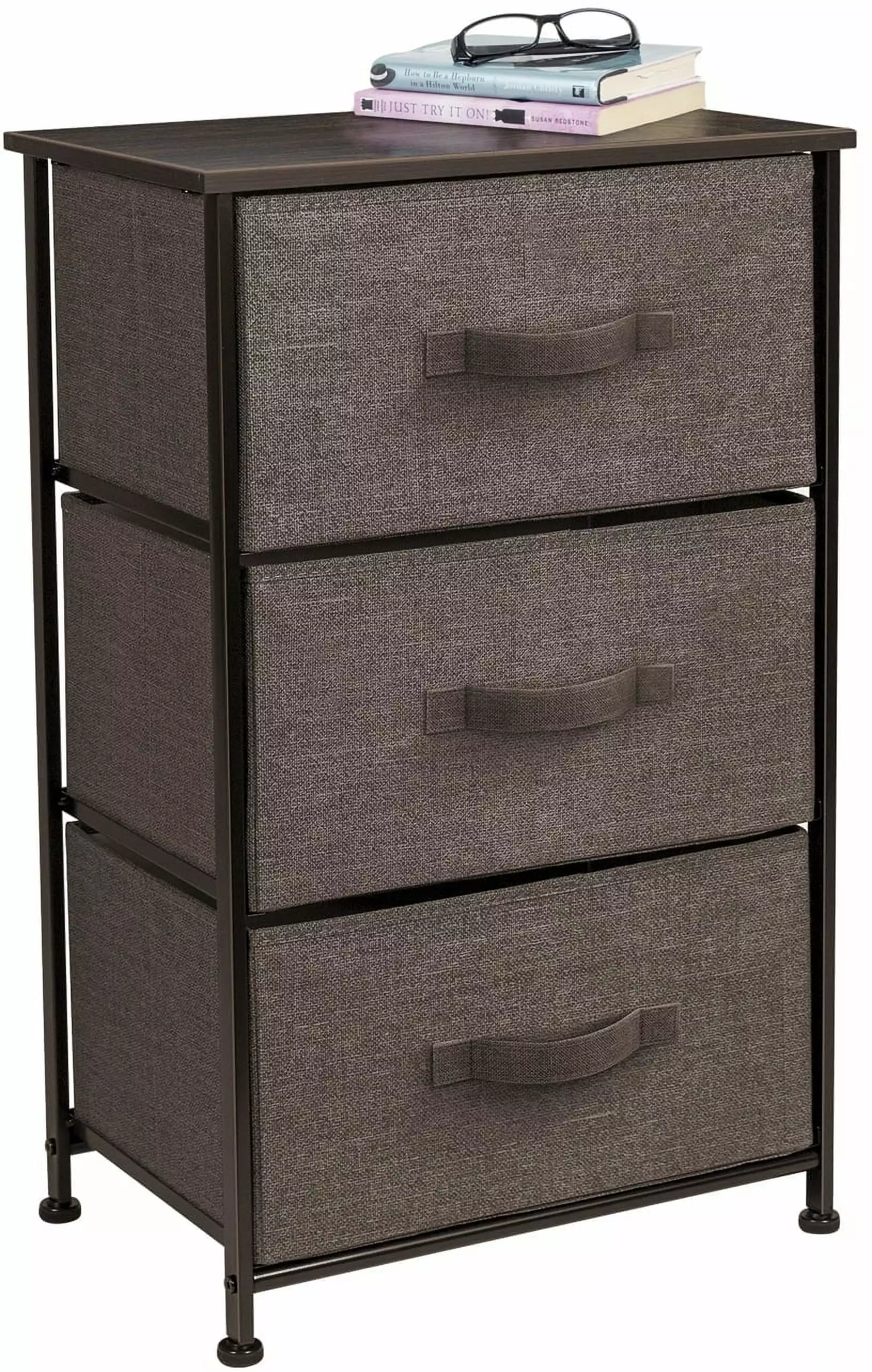 3 Drawers Chest Dresser Brown Wooden Storage Organizer Bedroom Living Room Sorbus