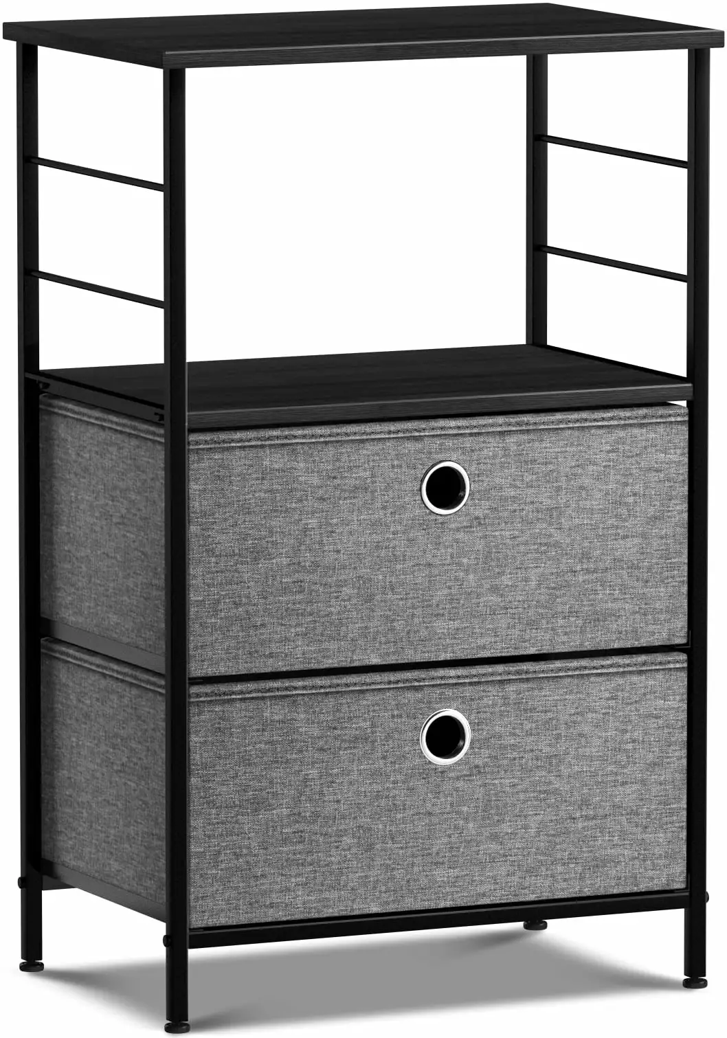 2 Drawers Table Dresser Black Compact Storage Solution Small Spaces Sorbus