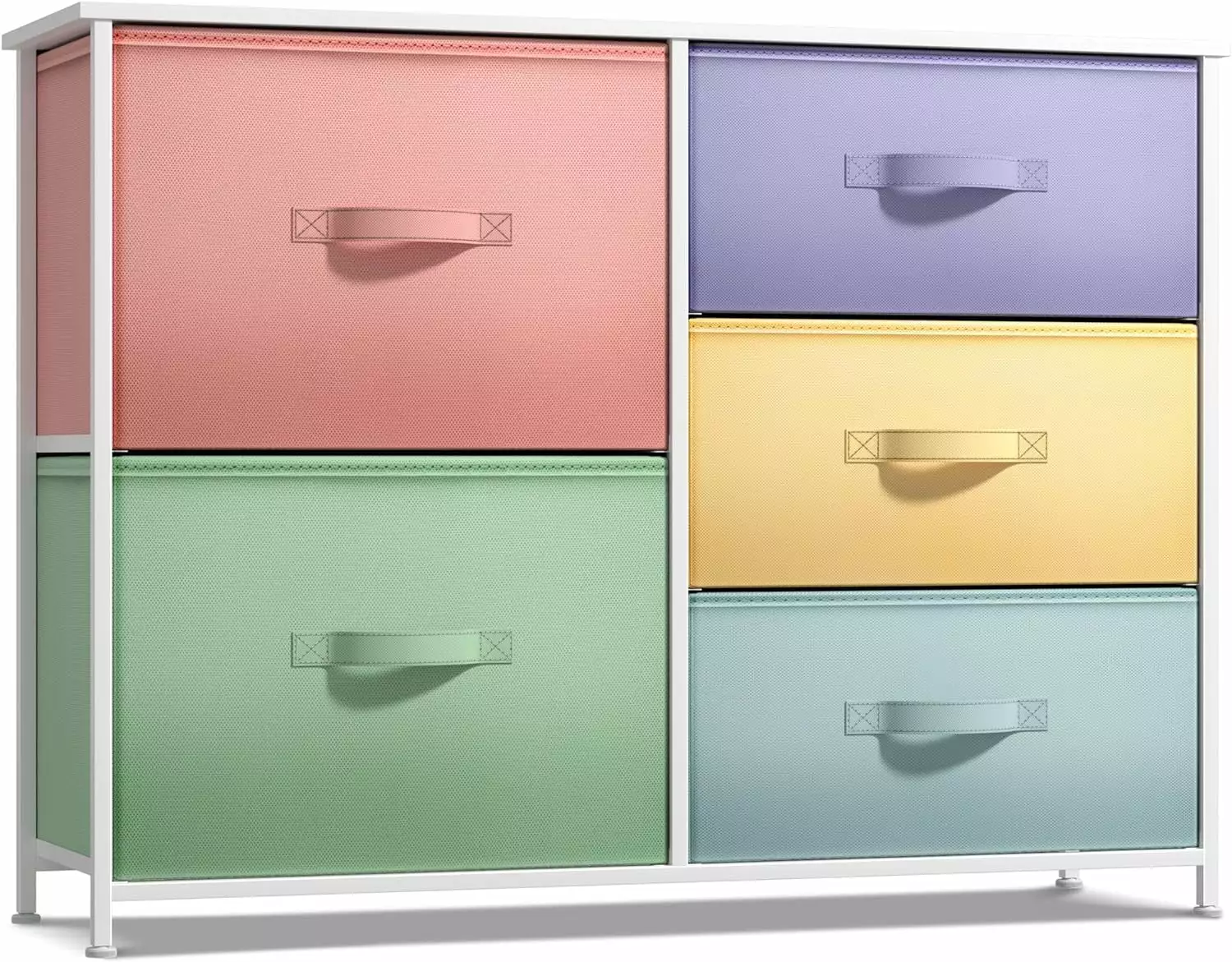 Sorbus Kids Dresser 5-Drawer Storage Chest Kids Bedroom Nursery Multi Pastel Colors