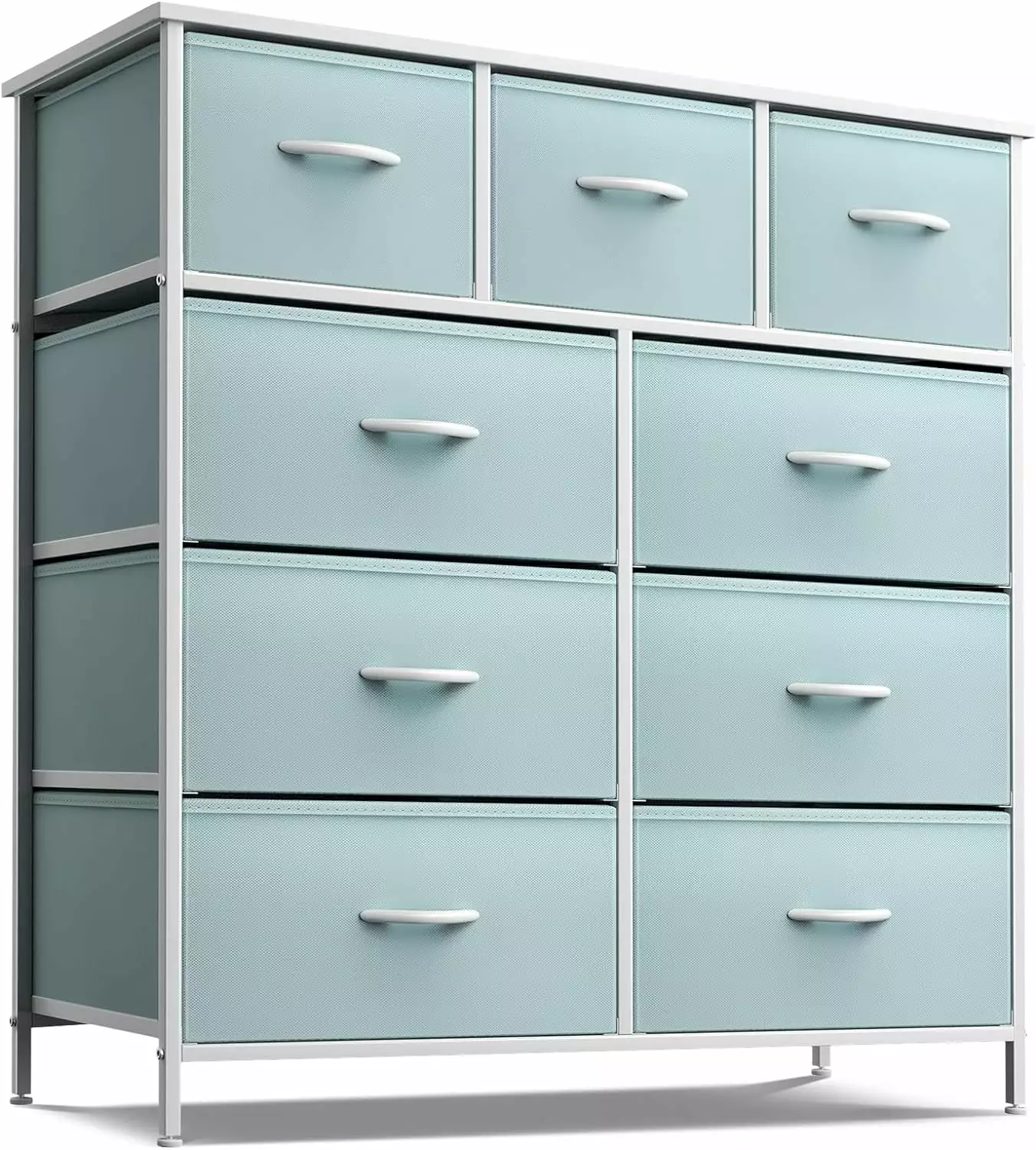 Sorbus Kids Dresser 9 Aqua Fabric Bins Drawers Chic Storage Chest Tower Bedroom