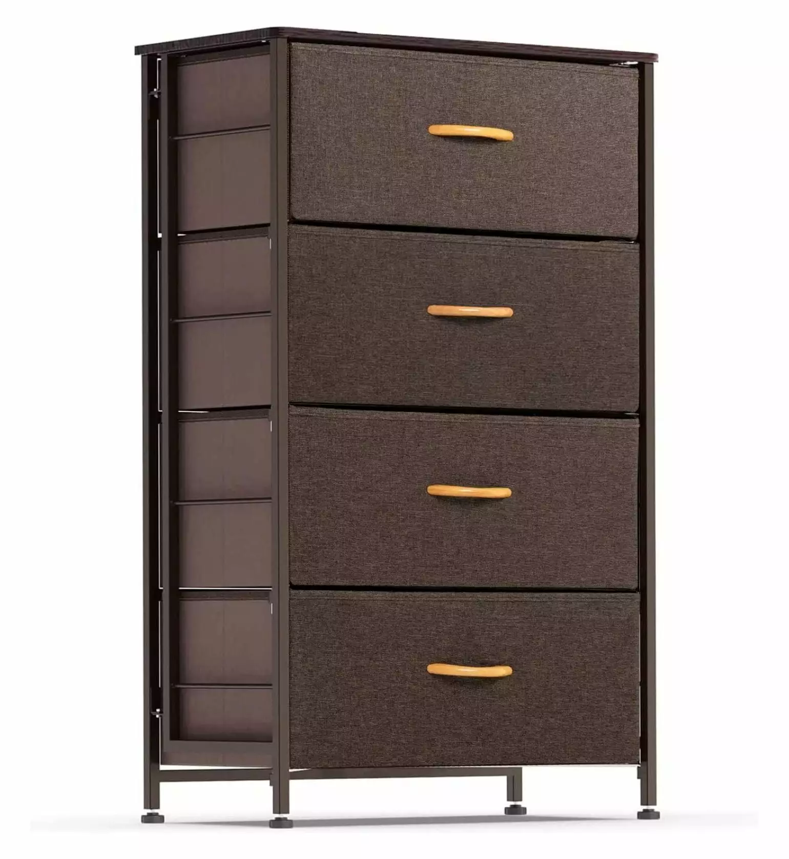 Superwum 4-Drawer Tall Dresser Bedroom Closet Living Room Hallway Dormitory Sturdy Steel Frame