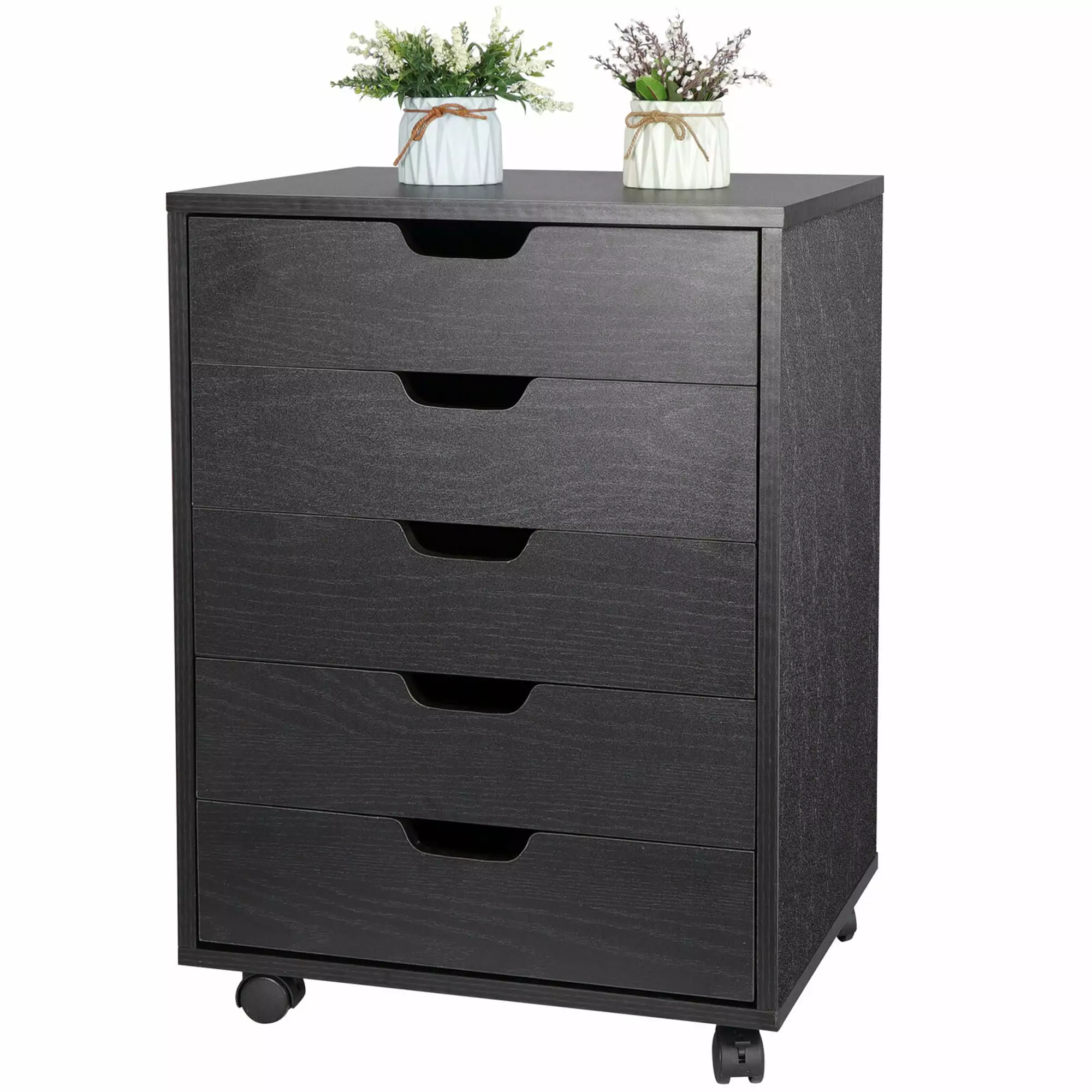 5 Drawer MDF Dresser Storage Tower Closet Organizer Home Decor TITSELF