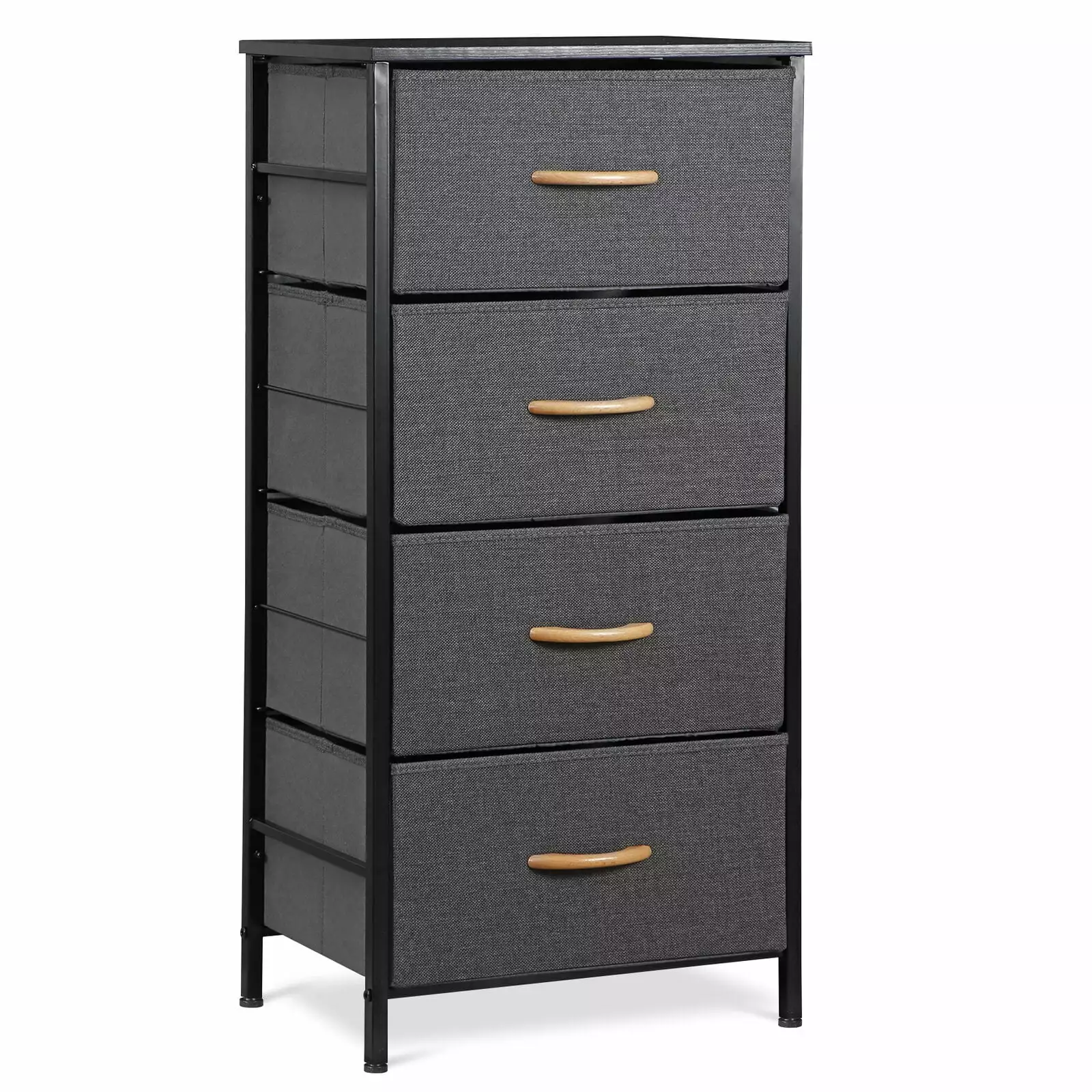 36 Fabric Dresser Storage 4 Drawer Tower Arranger Unit Bedroom Dary Grey UNBRAND