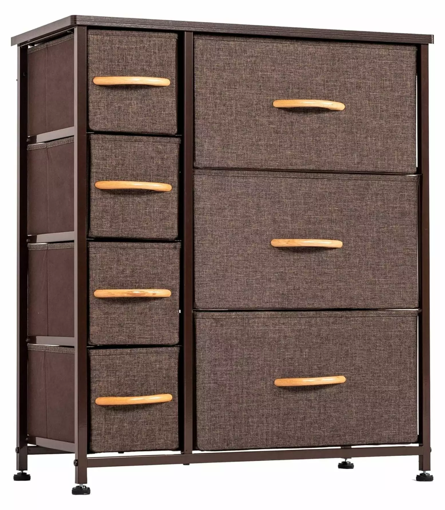 XylehR 7-Drawer Dresser Storage Tower Fabric Storage Chest Arranger Unit Bedroom Tall Dresser Sturdy Steel Frame