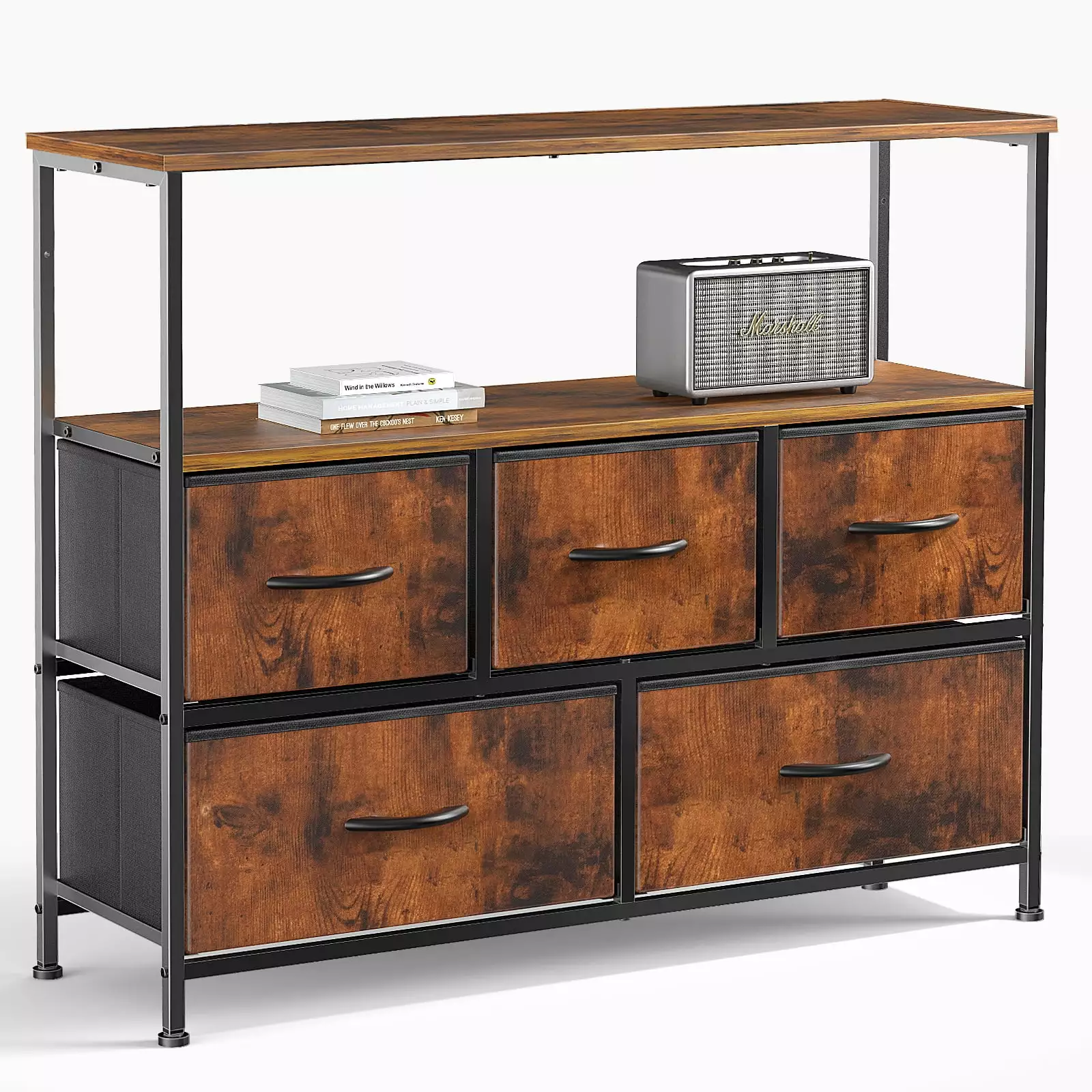 5-Drawer Fabric Dresser Arrange Style Bedroom Storage Yeah Depot