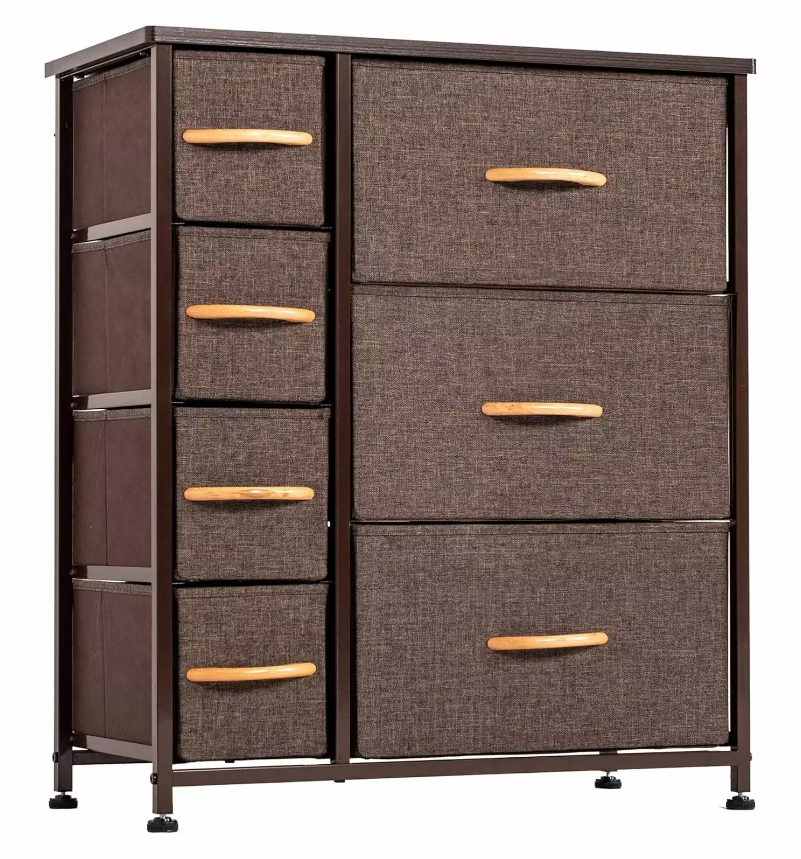 YuraZH 7-Drawer Dresser Storage Tower Fabric Storage Chest Arranger Unit Bedroom Tall Dresser Sturdy Steel Frame