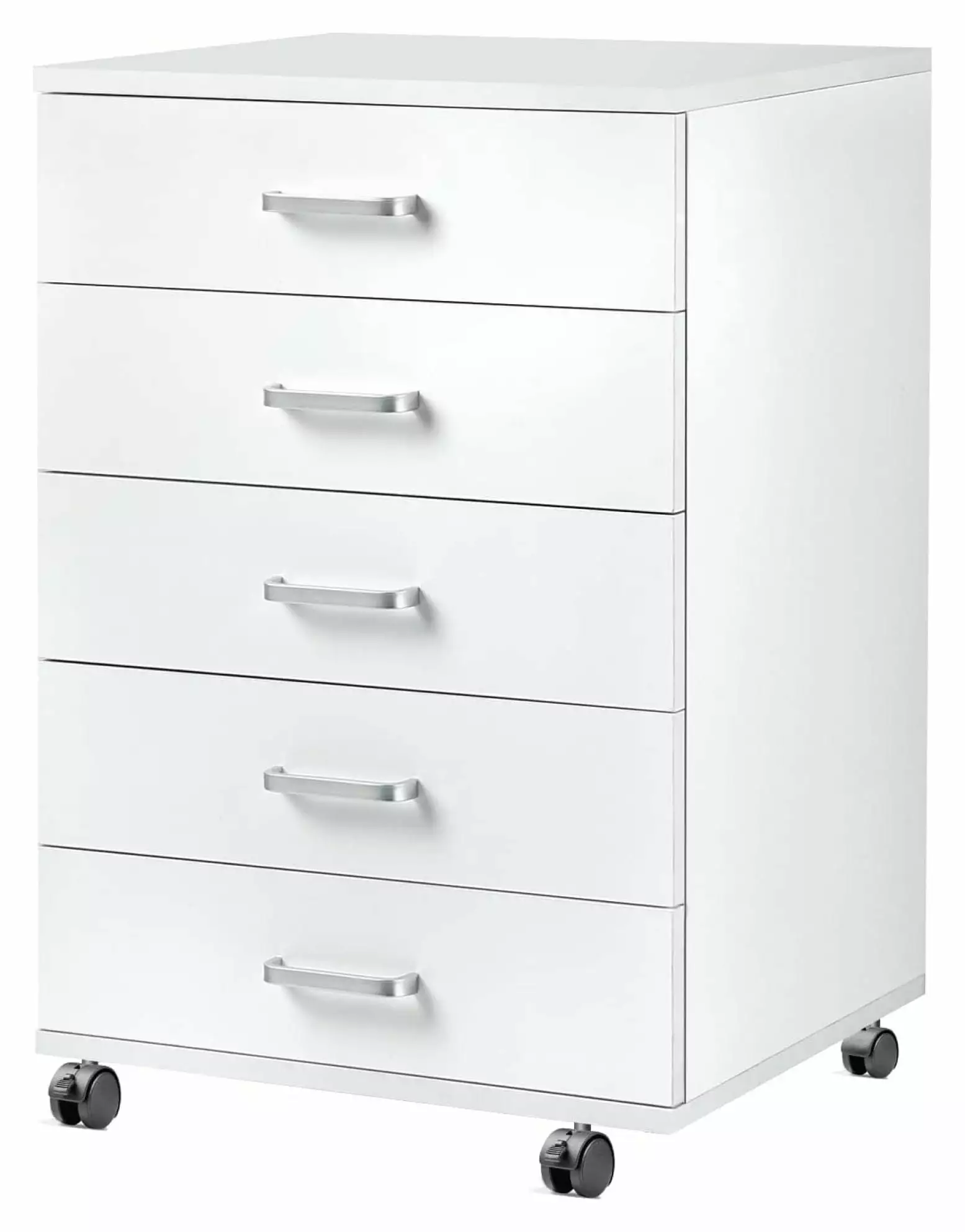 Zengpin 5-Drawer Chest Storage Dresser Cabinet Wheels White