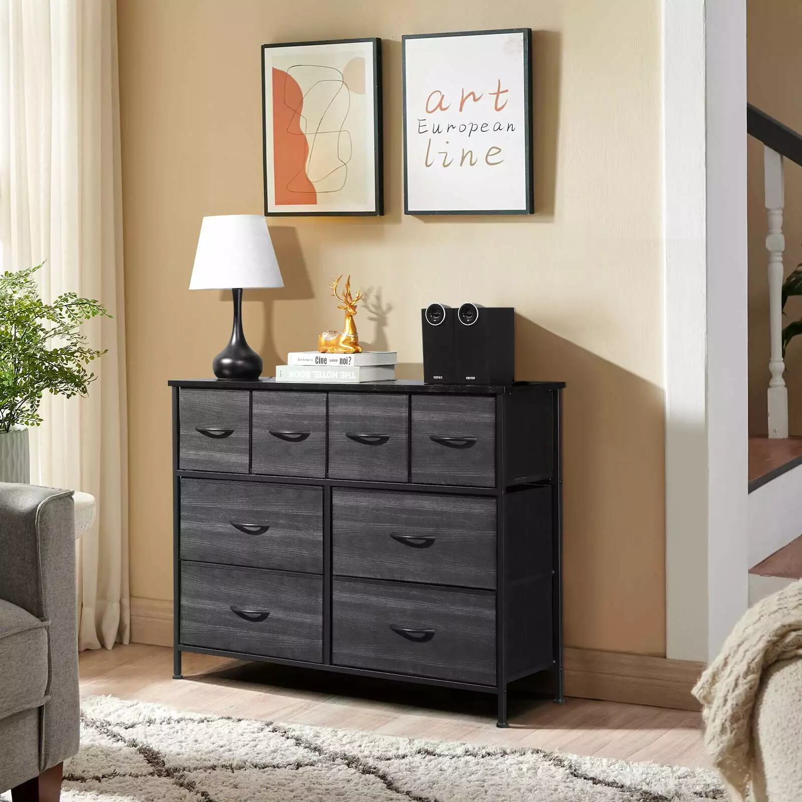 ZGBY 3-Tier Chest Drawers 8-Drawer Dresser Storage Cabinet Grey Bedroom Organization ZGBY Home Products