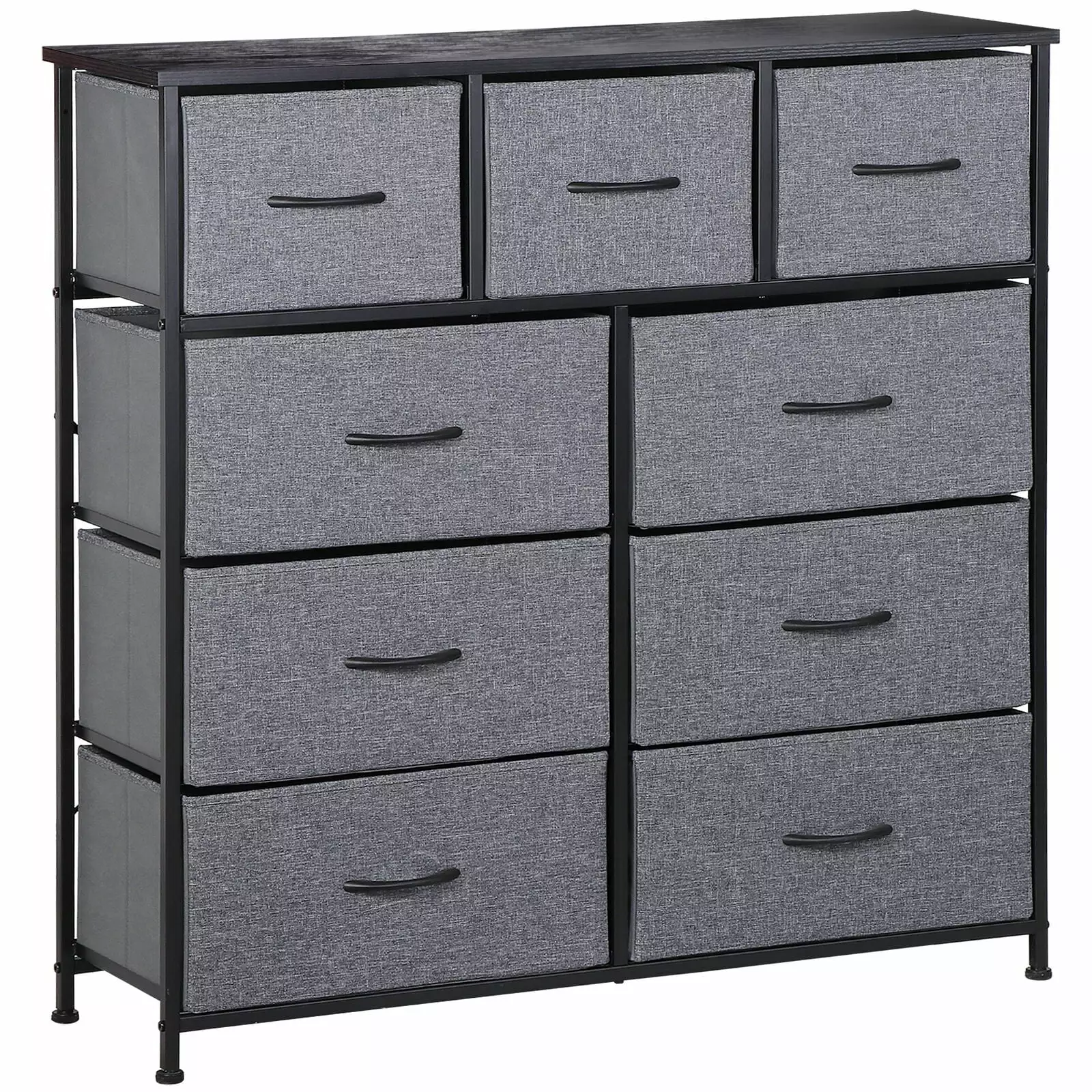 ZGBY 9 Drawer Dresser Bedroom Fabric Storage Tower Chest Organizer Gray ZGBY Home Products