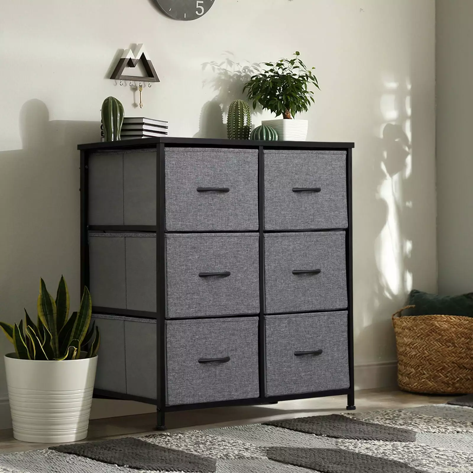ZGBY 6 Drawer Fabric Dresser Storage Chest Tower Bedroom Gray ZGBY Home Products