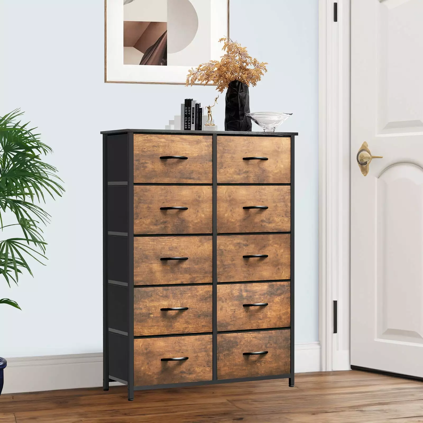 ZGBY 10 Drawers Fabric Dresser Chest Bins Bedroom Storage ZGBY Home Products