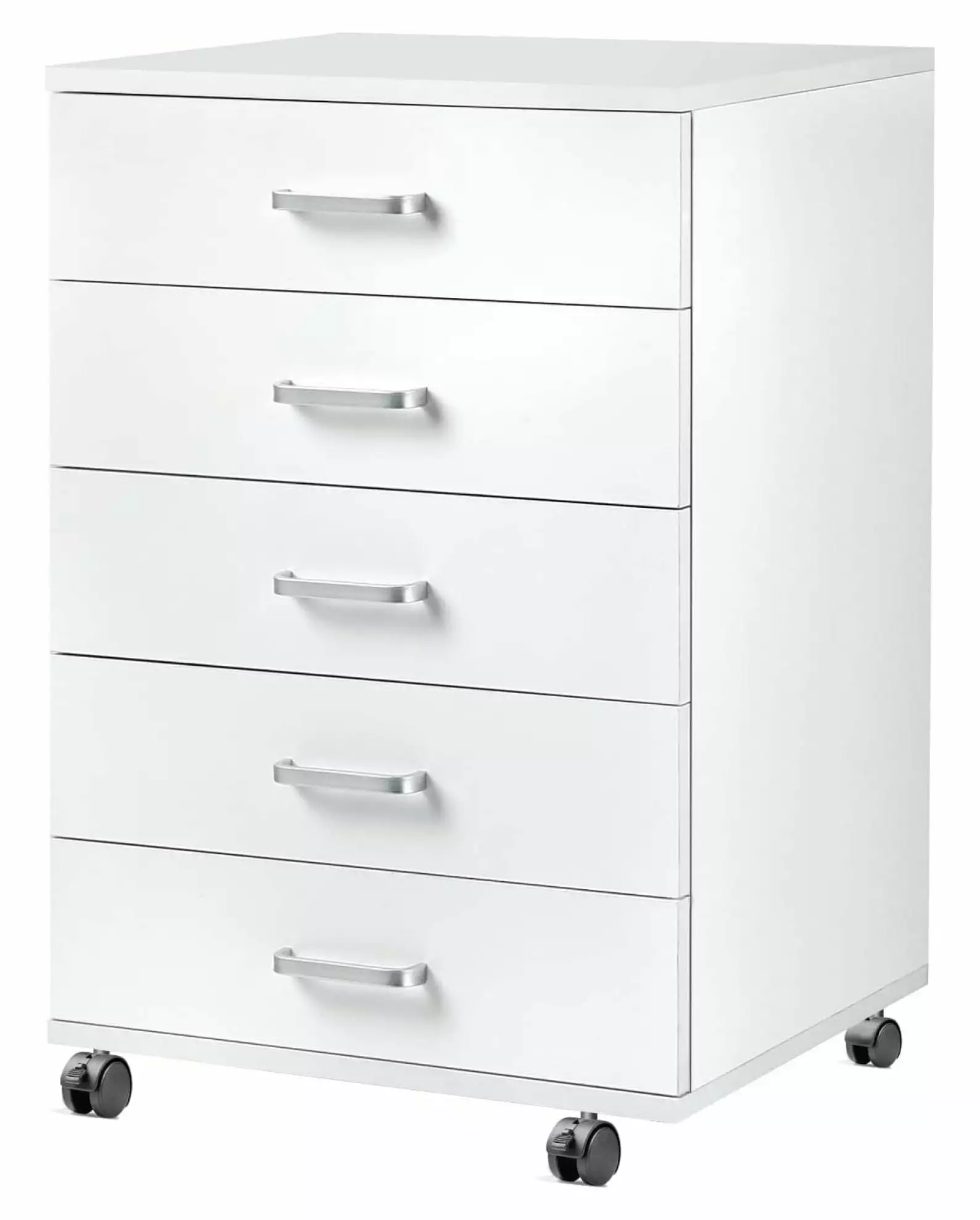ZHAOTONG 5-Drawer Chest Storage Dresser Cabinet Wheels White