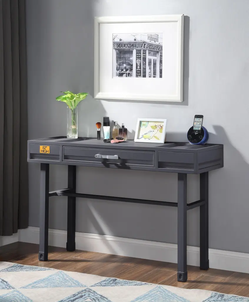 Cargo Gunmetal Vanity Desk Mirror Makeup Table
