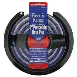 6-Inch Hinged Element Electric Range Drip Pan Non-Stick Porcelain Various