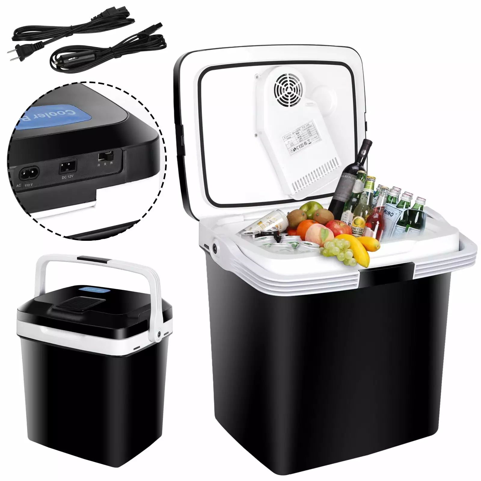 ZENY 26L Mini Thermoelectric Cooler 28Qt Camping Refrigerator Black