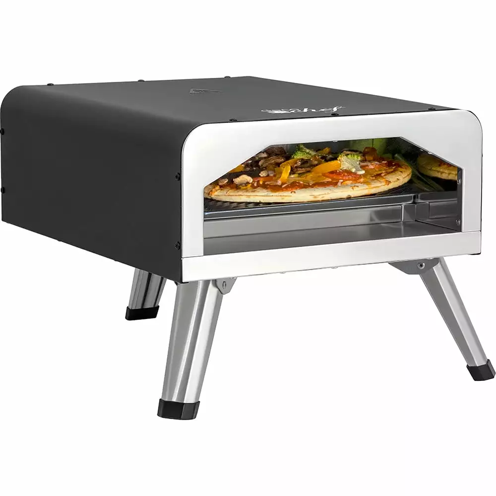 Open Box Deco Chef Electric Pizza Oven 12-Inch Ceramic Stone and 1800W Power Indoor and Outdoor Use
