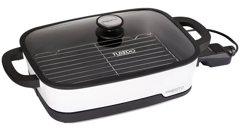 Presto Tuxedo 06854 Skillet Multi-Cooker, 16 W Cooking Surface, 1500 W, Alabaster, Digital Control