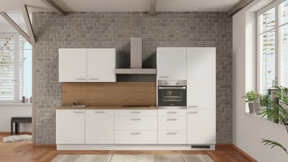 nobilia Compact Kitchen Bad Homburg 330 cm White Oak Provence electrical appliances