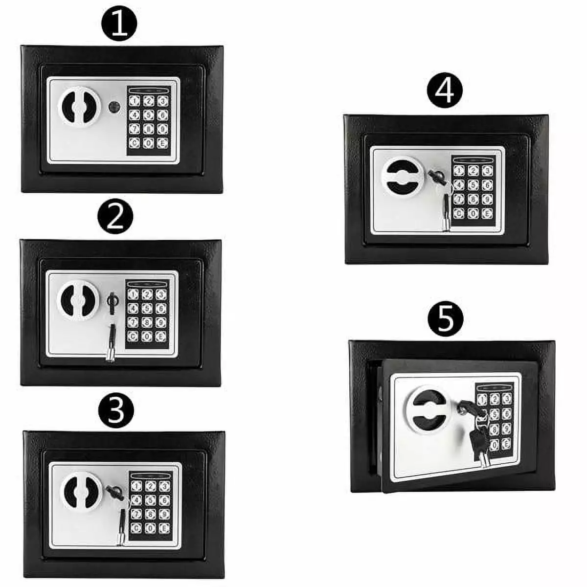 17E Home Use Electronic Password Steel Plate Safe Box Black YTTX