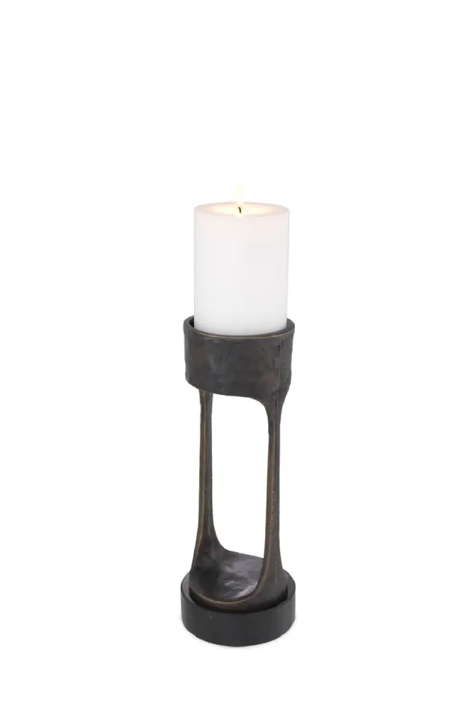 Eichholtz Bologna L Bronze Granite Base Candle Holder Elegant Decor