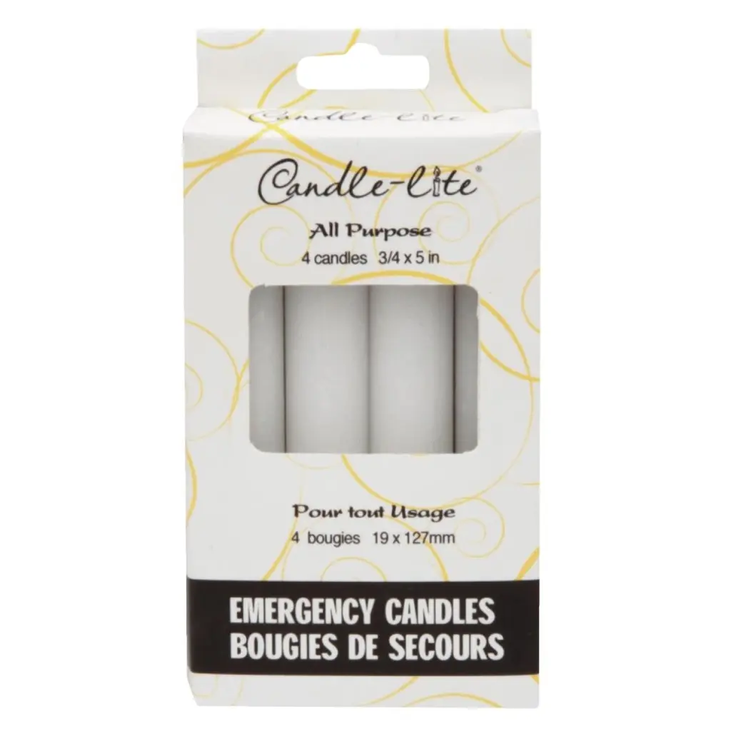 Candle-lite White Emergency Candles 4-Pack Power Outages