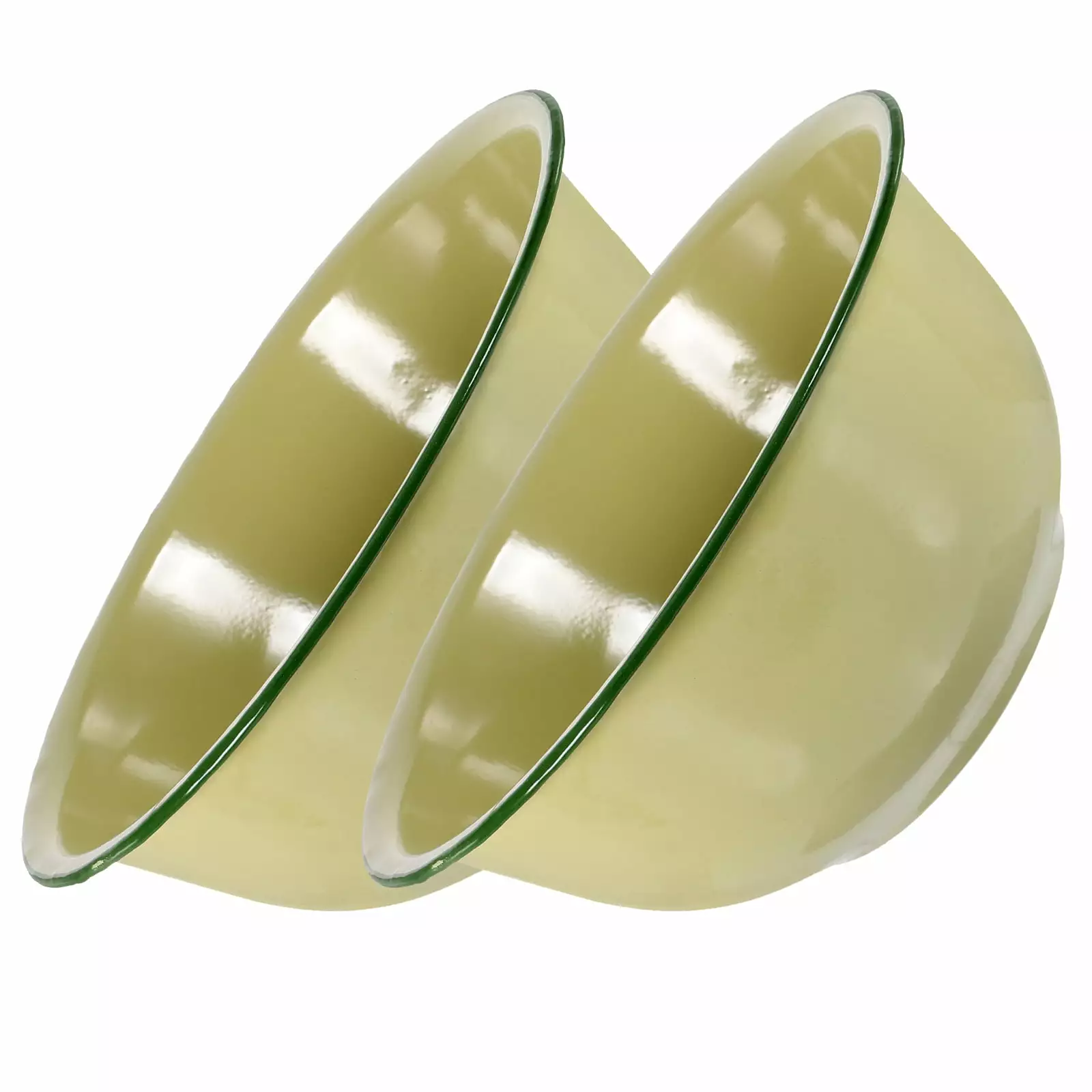 2 Pcs Vintage Enamel Bowl Lid Wooden Utensils Camping Cookware Set