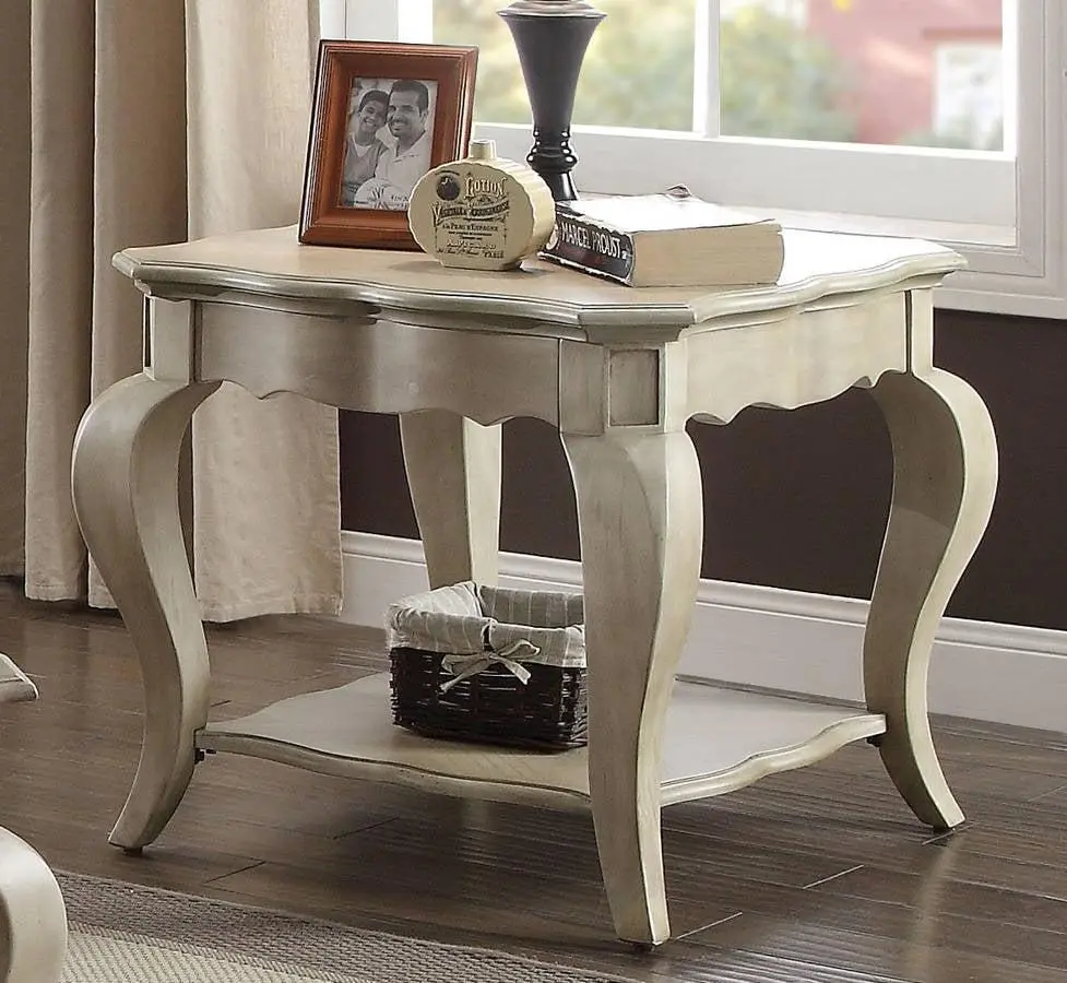 Acme Chelmsford End Table Antique Taupe 86052 - Classic Living Room Side Table