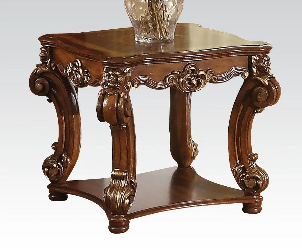 Acme Vendome Cherry Square End Table 82001 - Classic Living Room Side Table