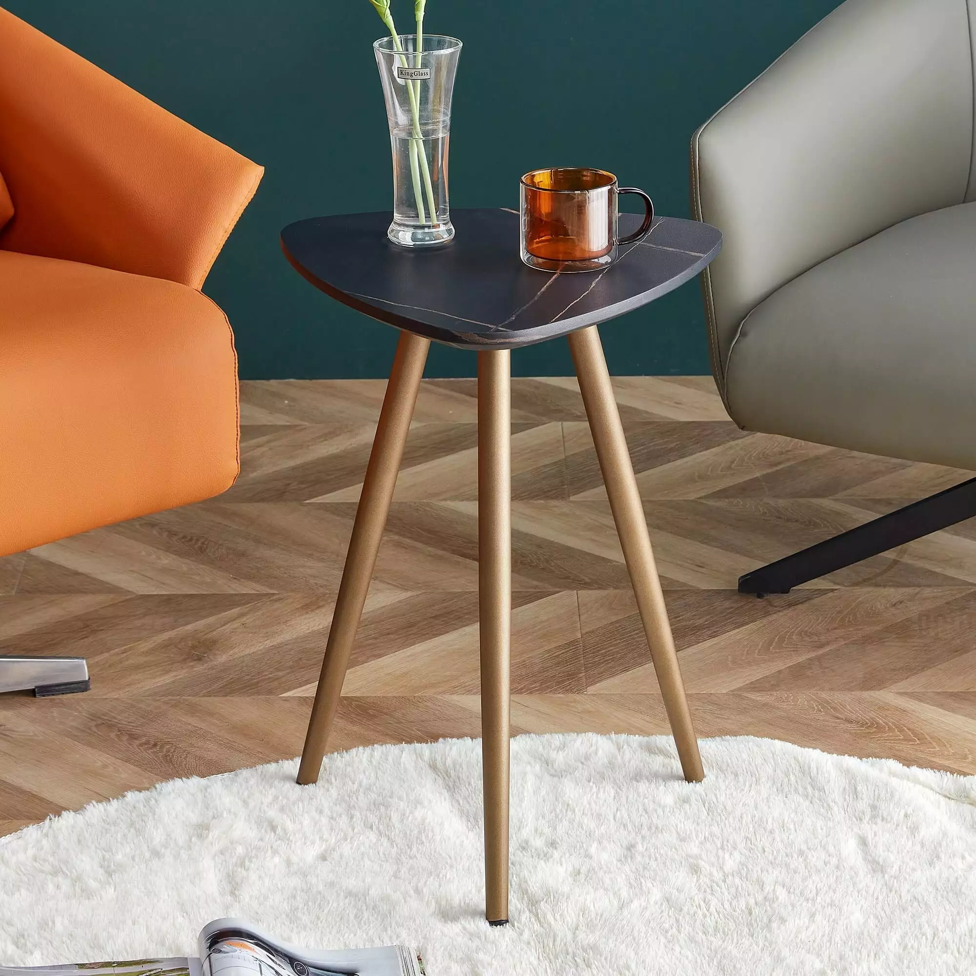 Triangle Nightstand Living Room Unique Side Table Modern Design Bed Bath & Beyond
