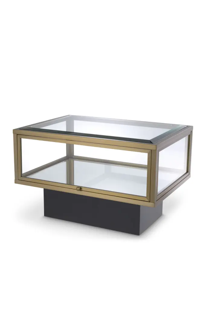 Brass Framed Glass Side Table Eichholtz Ryan Contemporary Living Room Table