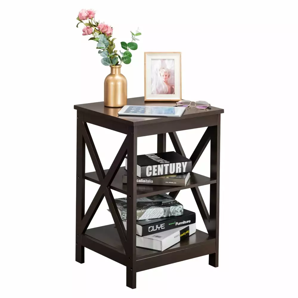 GoDecor X-Design Side End Table Night Stand Storage Shelf Coffee Table