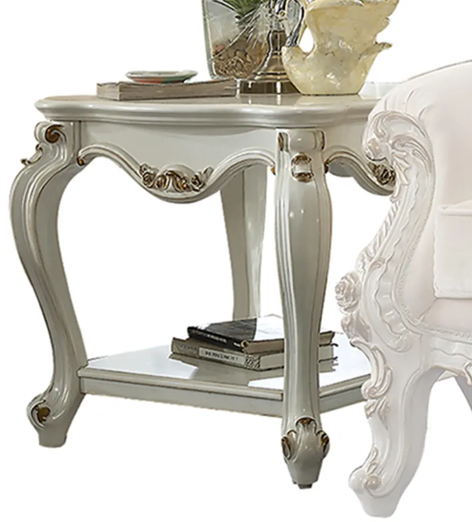 Picardy Antique Pearl End Table Sophisticated Living Room Accent