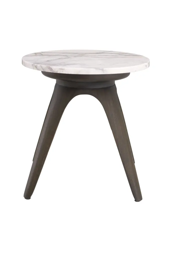 Tapered Legs Round Marble Side Table Eichholtz Borre Elegant End Table
