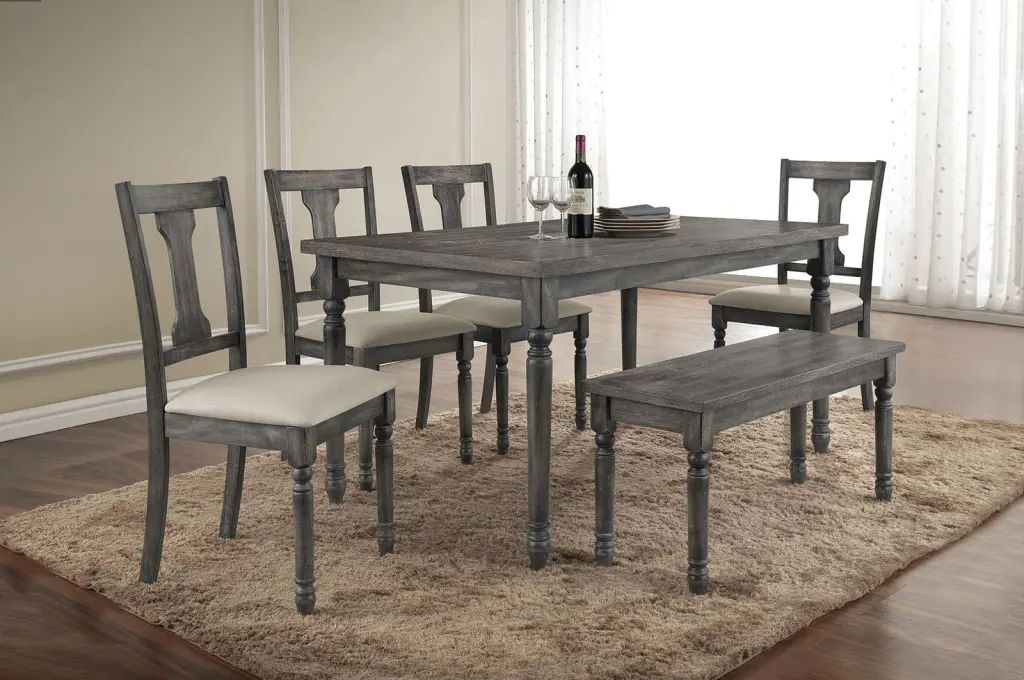 Acme Furniture Wallace Bench Weathered Gray 71438 - Rustic Wooden Entryway Bench