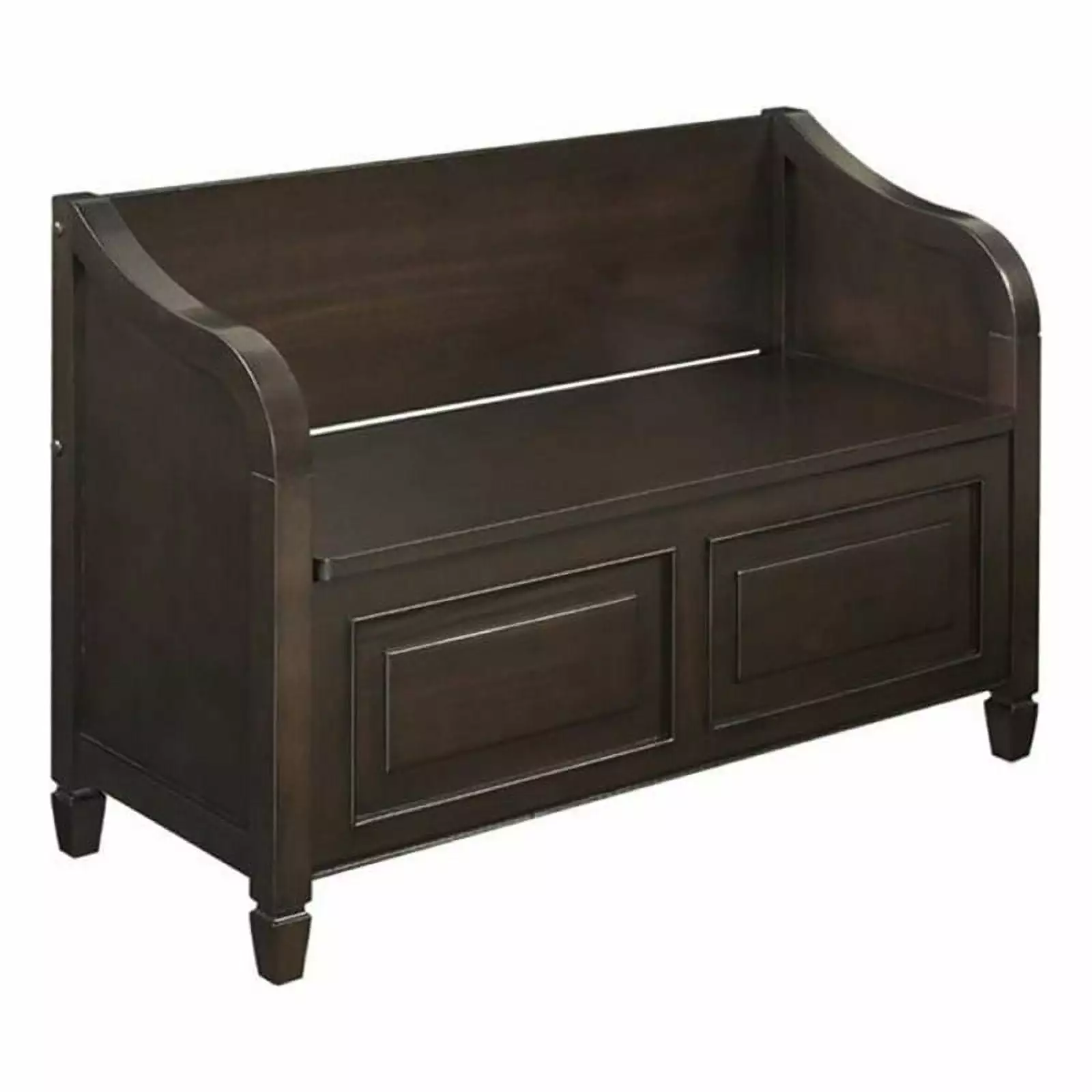 Atlin Designs Traditional Wood Entryway Storage Bench Chestnut Brown Benches