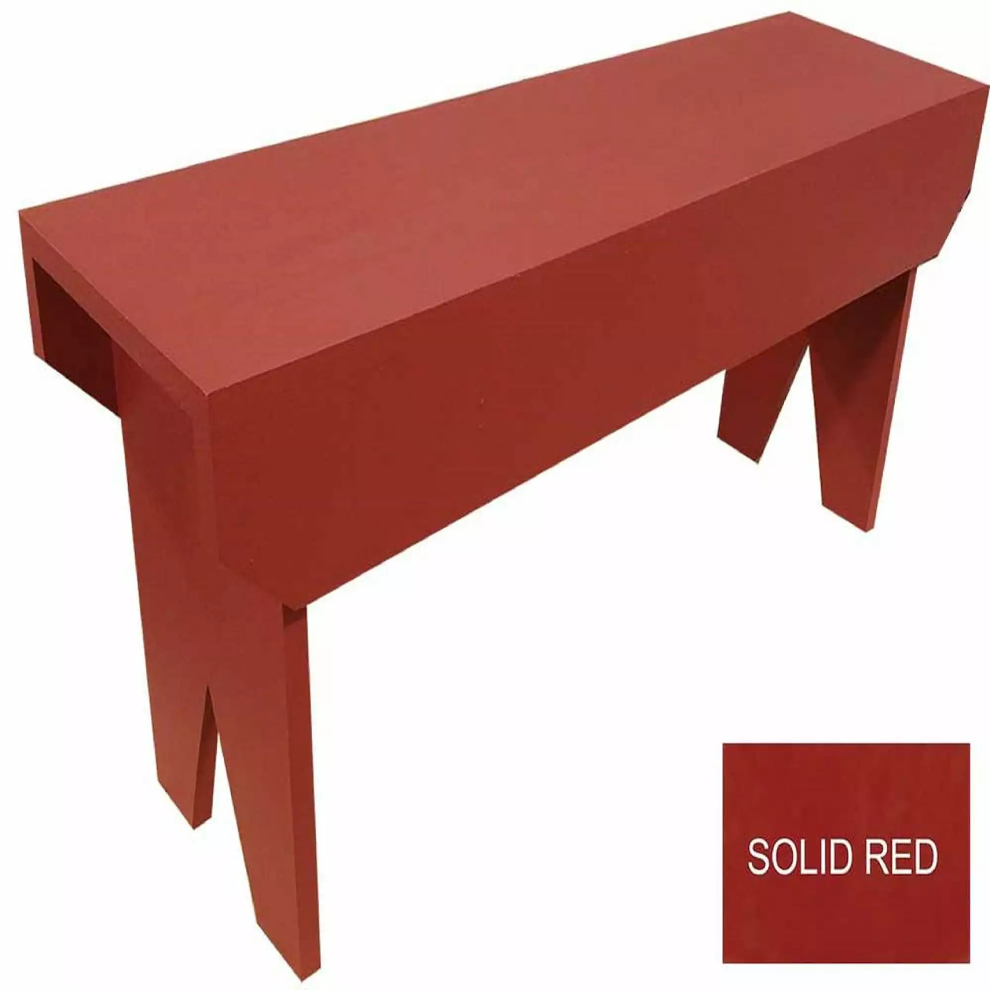Contemporary Home Living 3 Foot Distressed Burgundy Red Modern Style Simple Bench Benches
