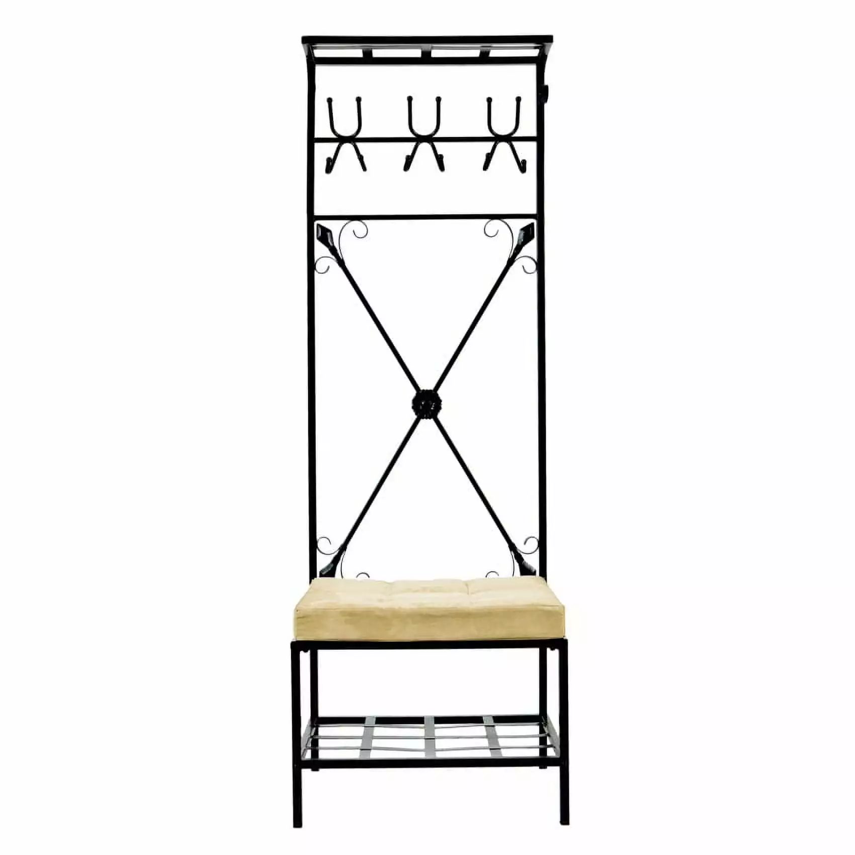 Entryway Storage Rack Bench Seat Shoe Storage and Coat Hooks Hallway Benches Ergode