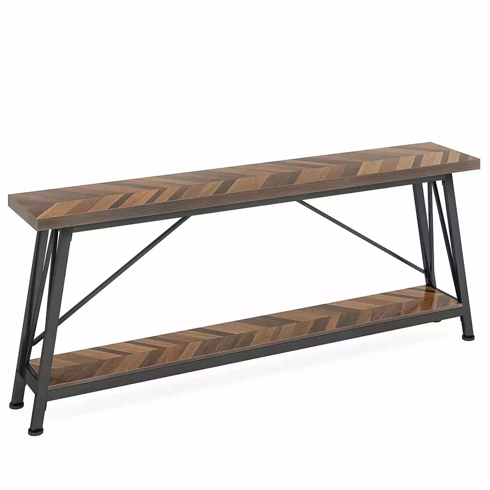 Kadyn Console Table Easy Assembly Hallway Entryway Foyer Display Small Side Table Brown Console