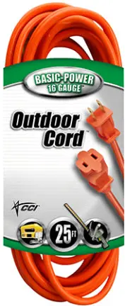 25 Feet 16/2 SJTW Orange Extension Cord Indoor Outdoor Use Coleman Cable