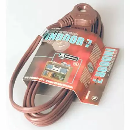 Coleman Cable Systems Indoor Extension Cord Slenderplug 7 Feet Space-Saving Power